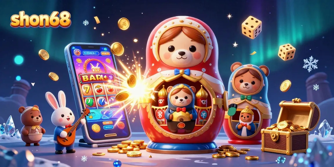 Experience big wins with shon68 in an exciting casino-themed 3D illustration.