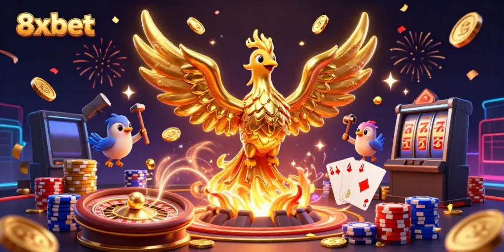 Experience thrilling gameplay with 8xbet's fantasy casino scene showcasing vibrant characters and dynamic game elements.