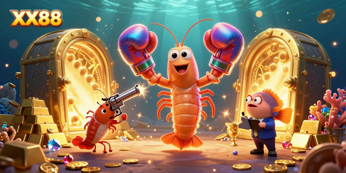 Engage in thrilling gaming at XX88 with vibrant characters and treasures in an underwater casino adventure.