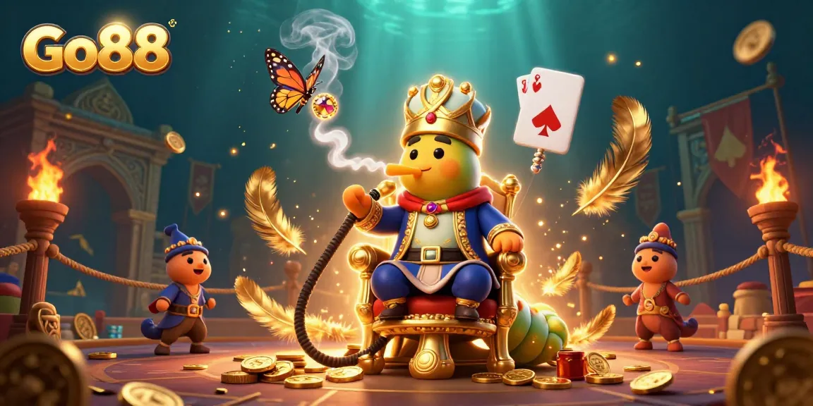 Experience thrilling gaming with Go88's vibrant 3D scene, showcasing lavish casino elements and excitement.