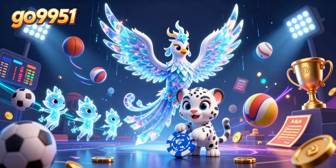 Experience thrilling action with go9951 as the ice phoenix and snow leopard cub entertain players in a vibrant casino scene.