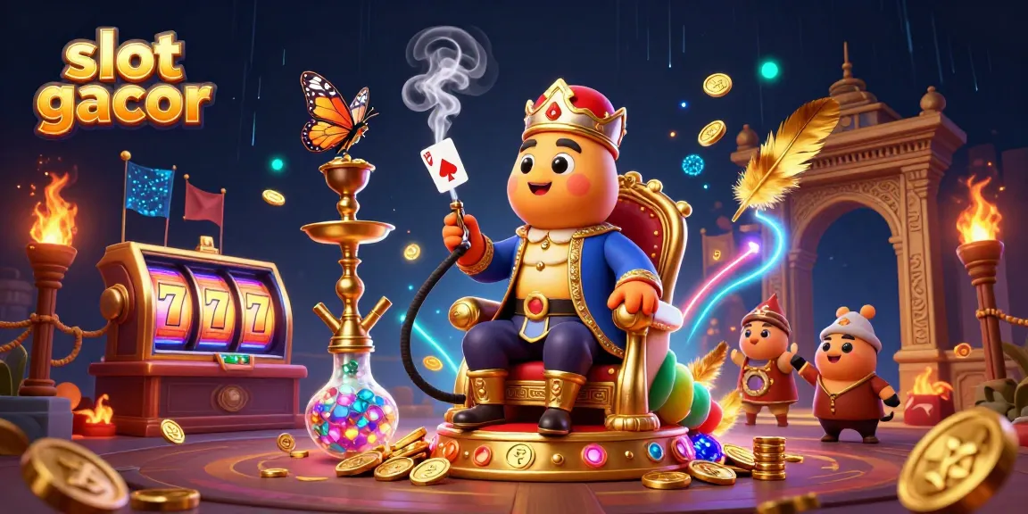 Experience captivating slot gacor gameplay with a vibrant casino-themed illustration packed with exciting characters.